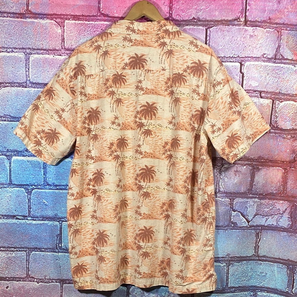 Solitude Palm Tree Button Up Shirt Men’s XL Beige Brown - Picture 5 of 10